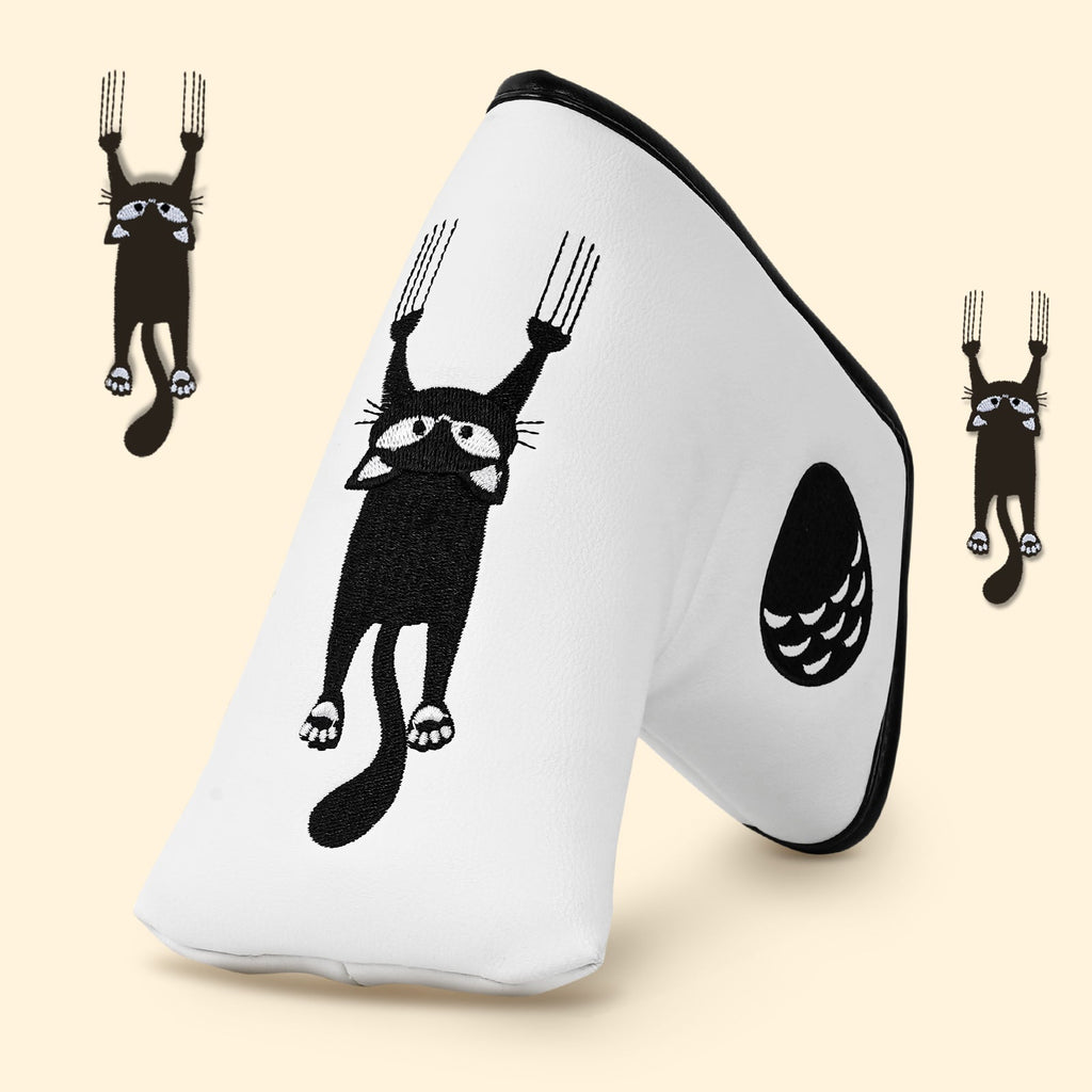 White Cat on the Wall Mallet Putter Driver Head Cover