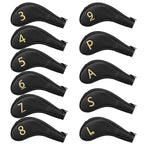 Black Fabric Zipper Iron Headcover 11PCS