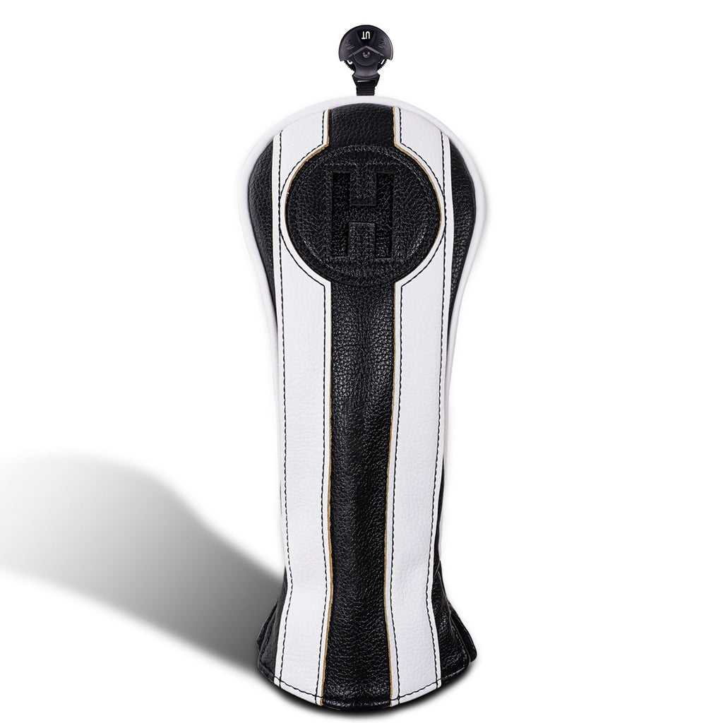 Black White PU Driver Head Cover Set