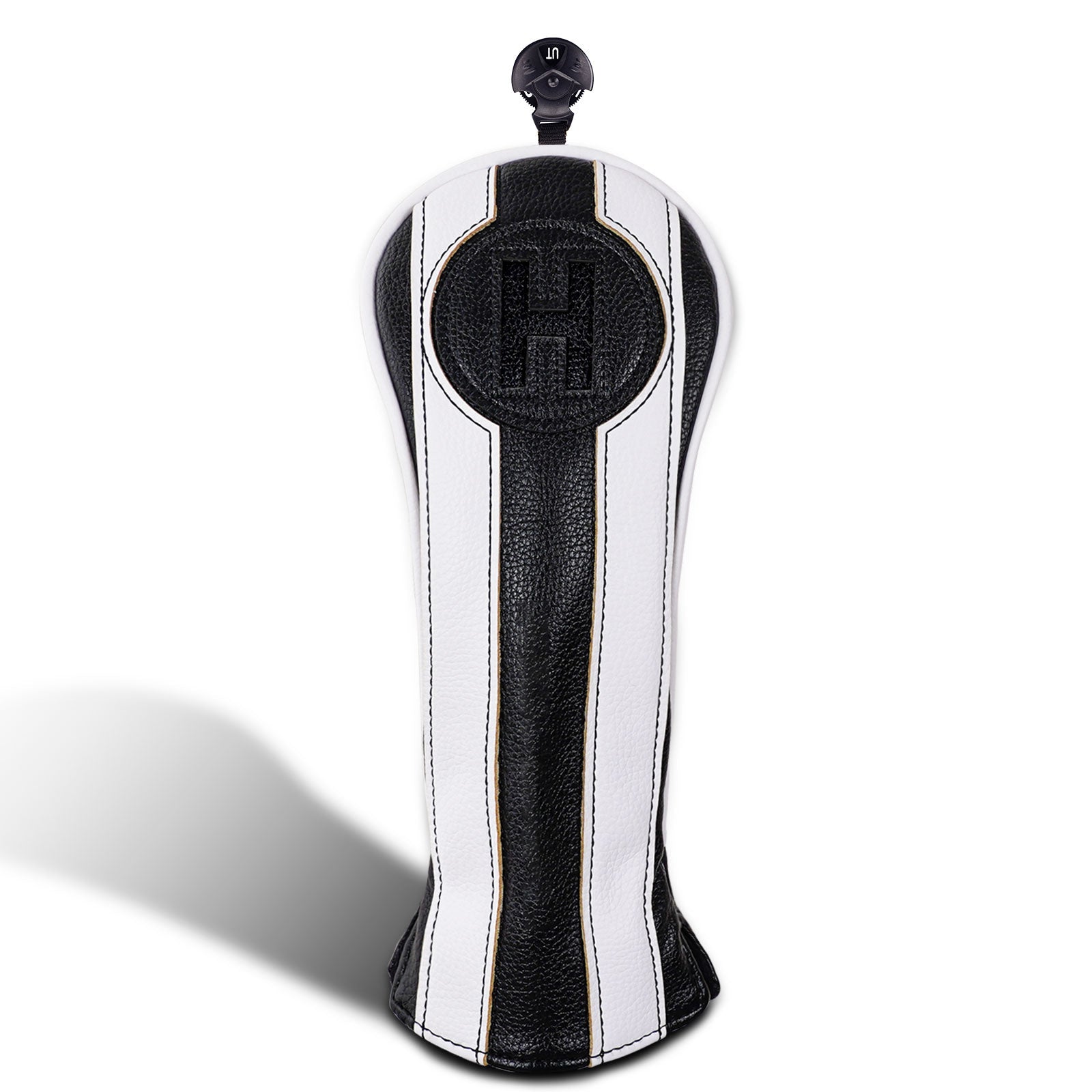 Black White PU Driver Head Cover Set