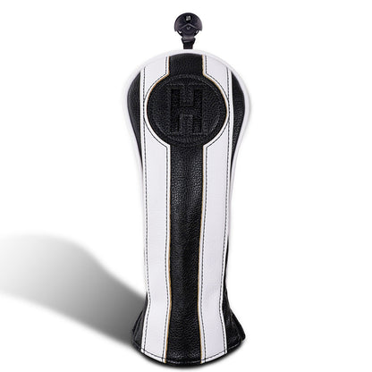 Black White PU Driver Head Cover Set