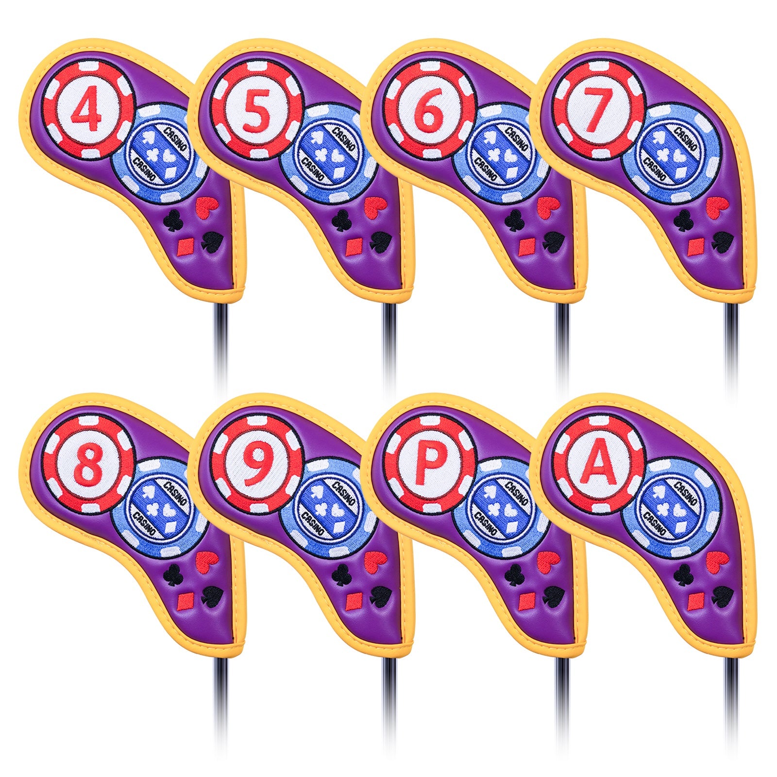 Purple Poker Chips Iron Cover 8PCS(4-9,P,A)