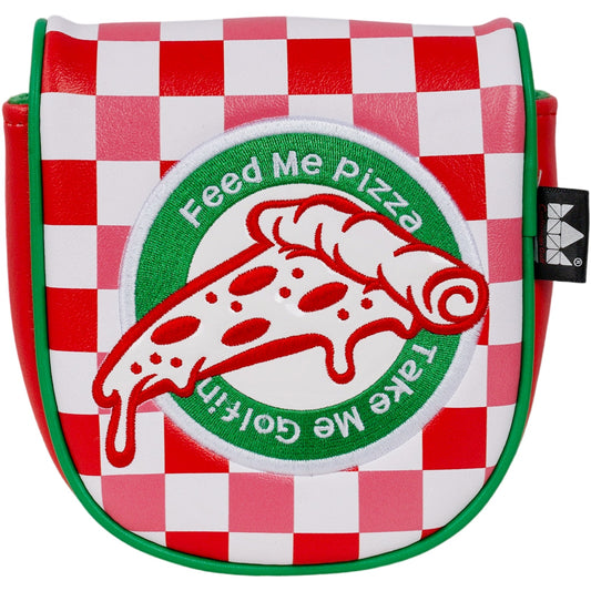 Red and White Plaid Pizza Putter Golf Headcover