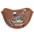 Wine Barrel Skull Wood Head Cover
