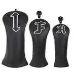 Black Silver Piping Driver Head Cover Set