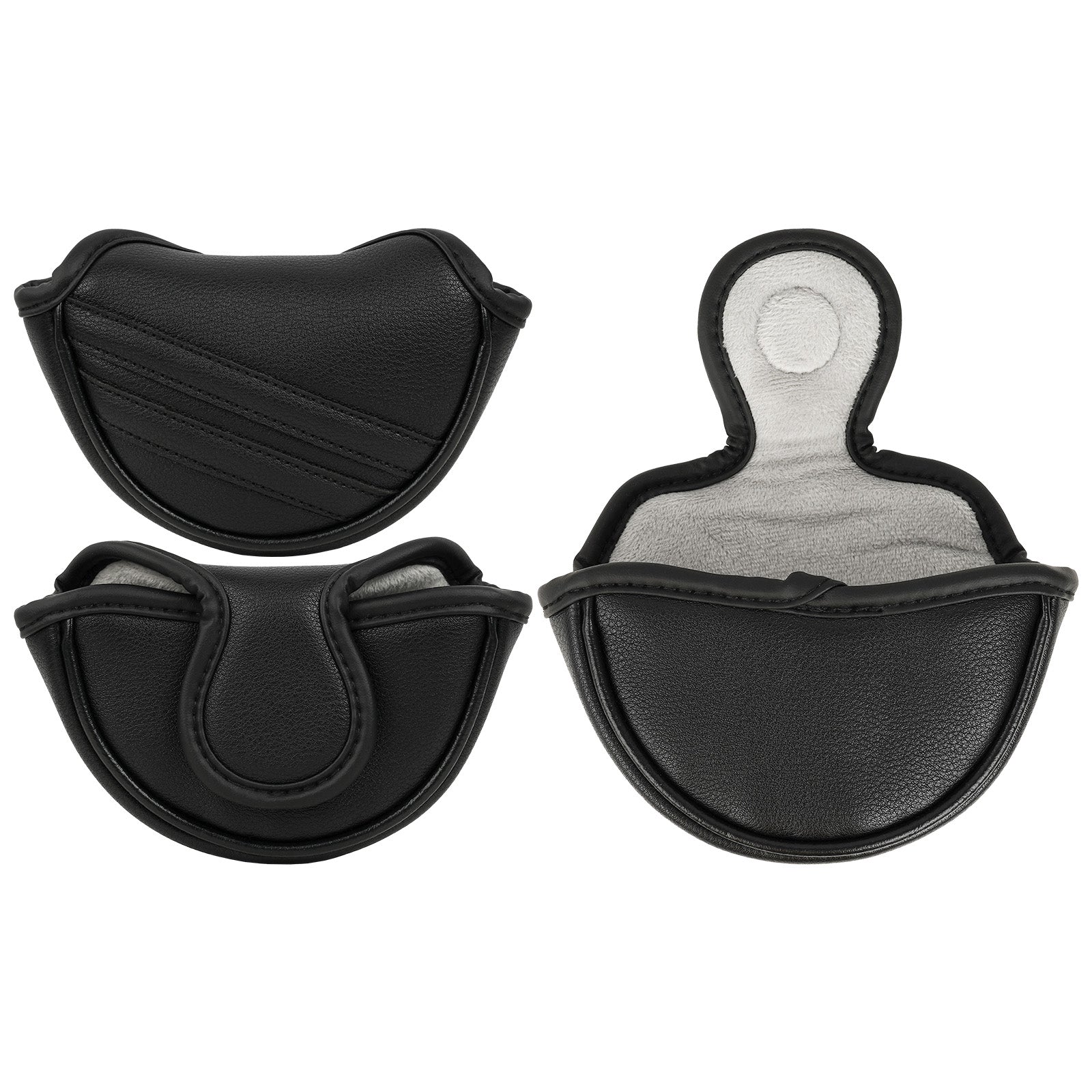 Black Strip PU Mallet Putter Head Cover