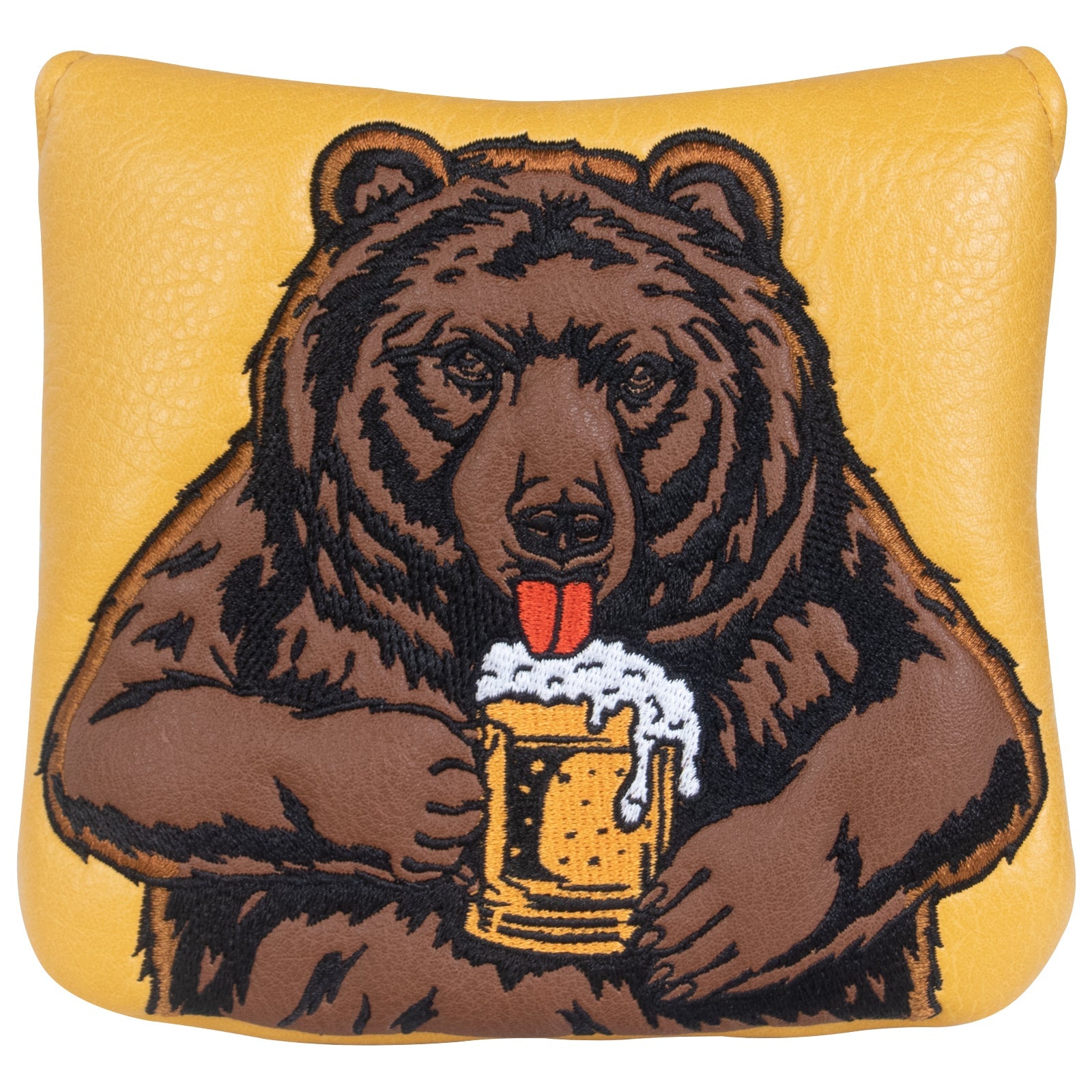Dark Yellow Brown Bear Golf Headcover Set