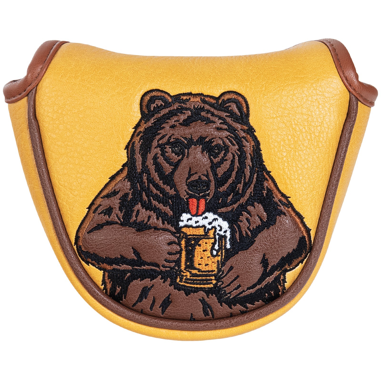 Dark Yellow Brown Bear Golf Headcover Set