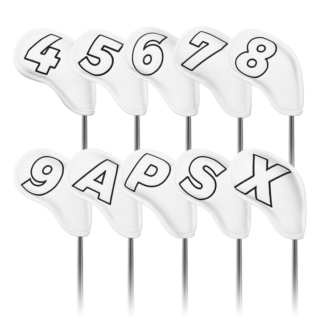 White PU Black Stitch iron 10pcs£¨4-9,P,A,S,X)