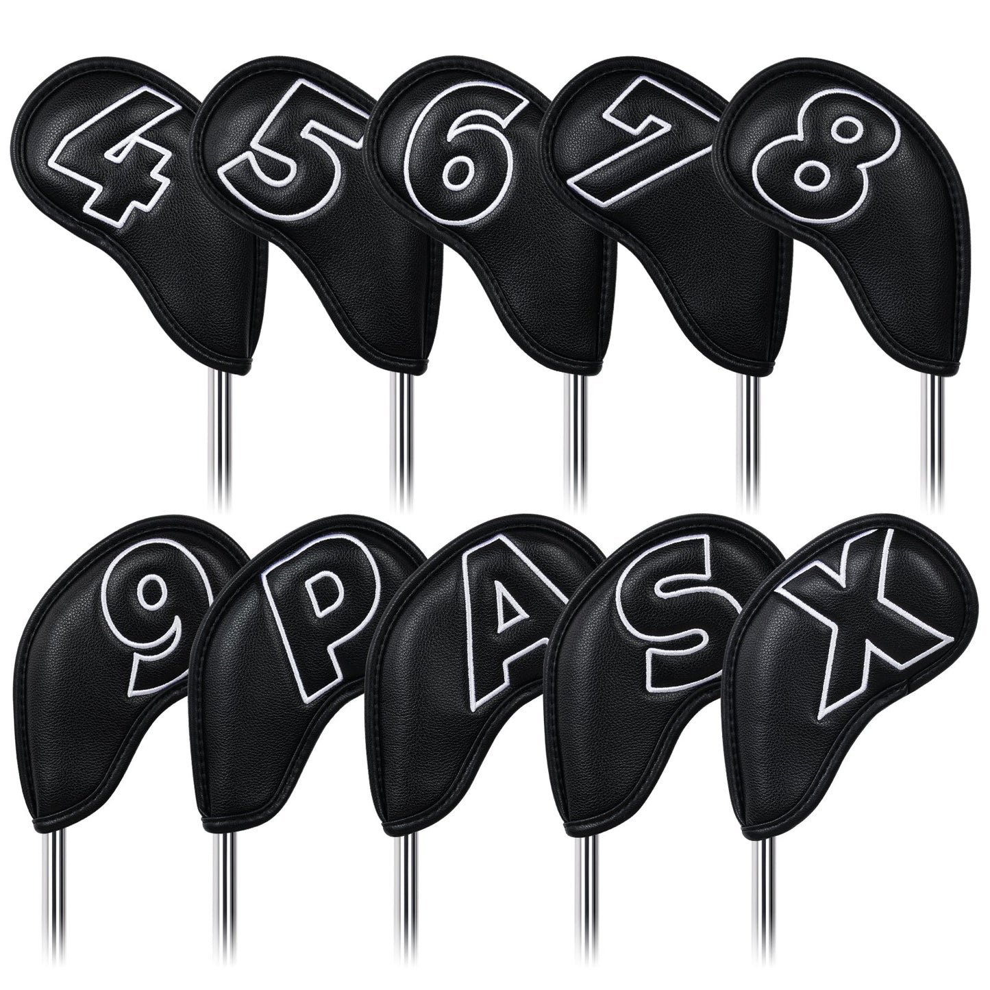 Black White Stitch iron 10pcs£¨4-9,P,A,S,X)