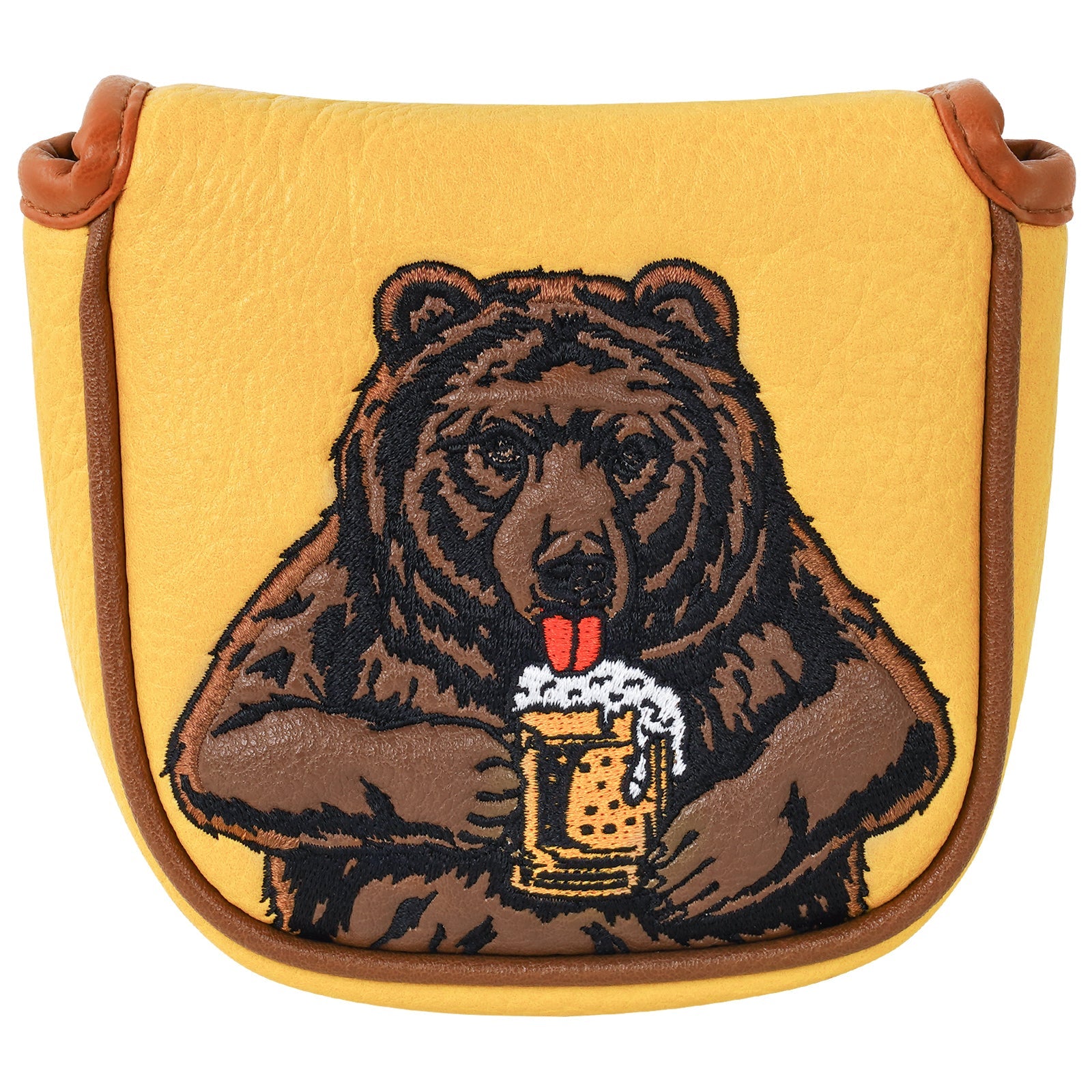 Dark Yellow Brown Bear Golf Headcover Set