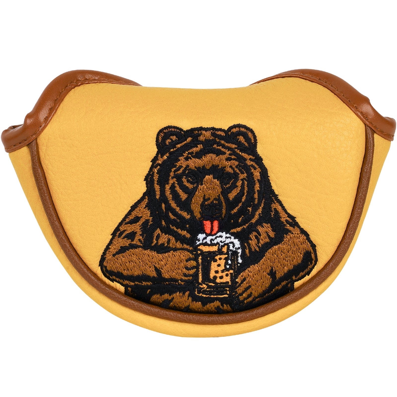 Dark Yellow Brown Bear Golf Headcover Set