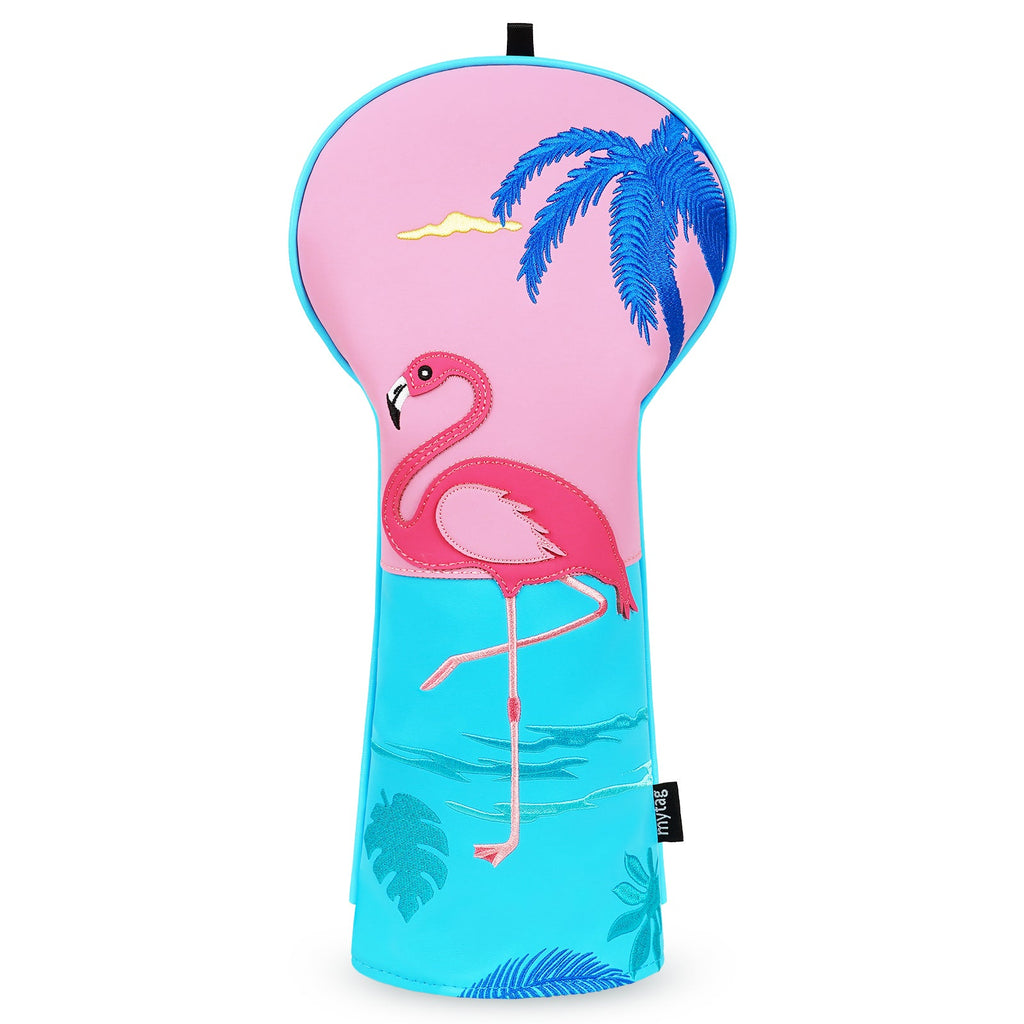 Blue PU Flamingo Driver Golf Headcover