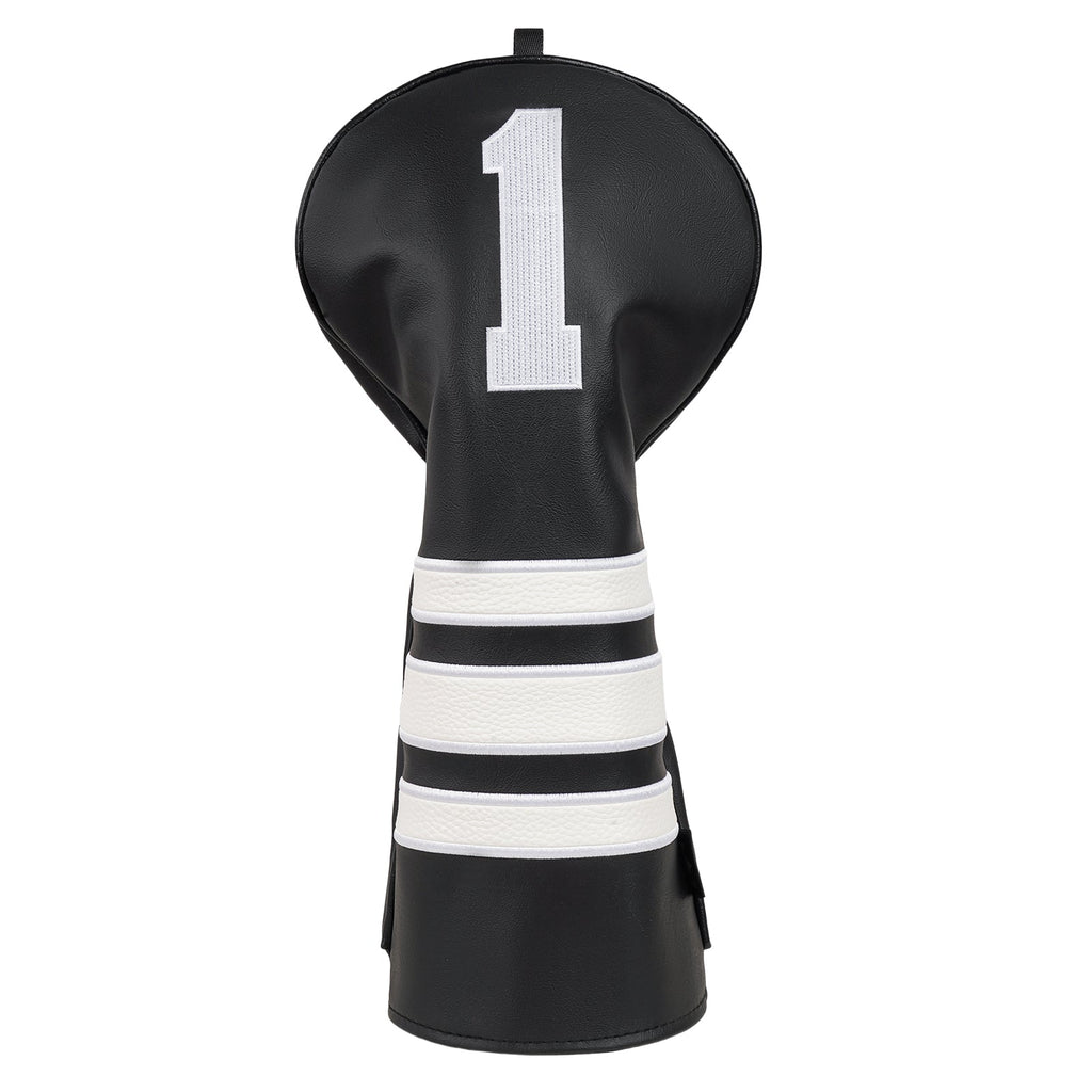 Black and White Stripes Golf Headcover Set