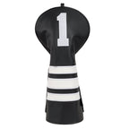 Black and White Stripes Golf Headcover Set