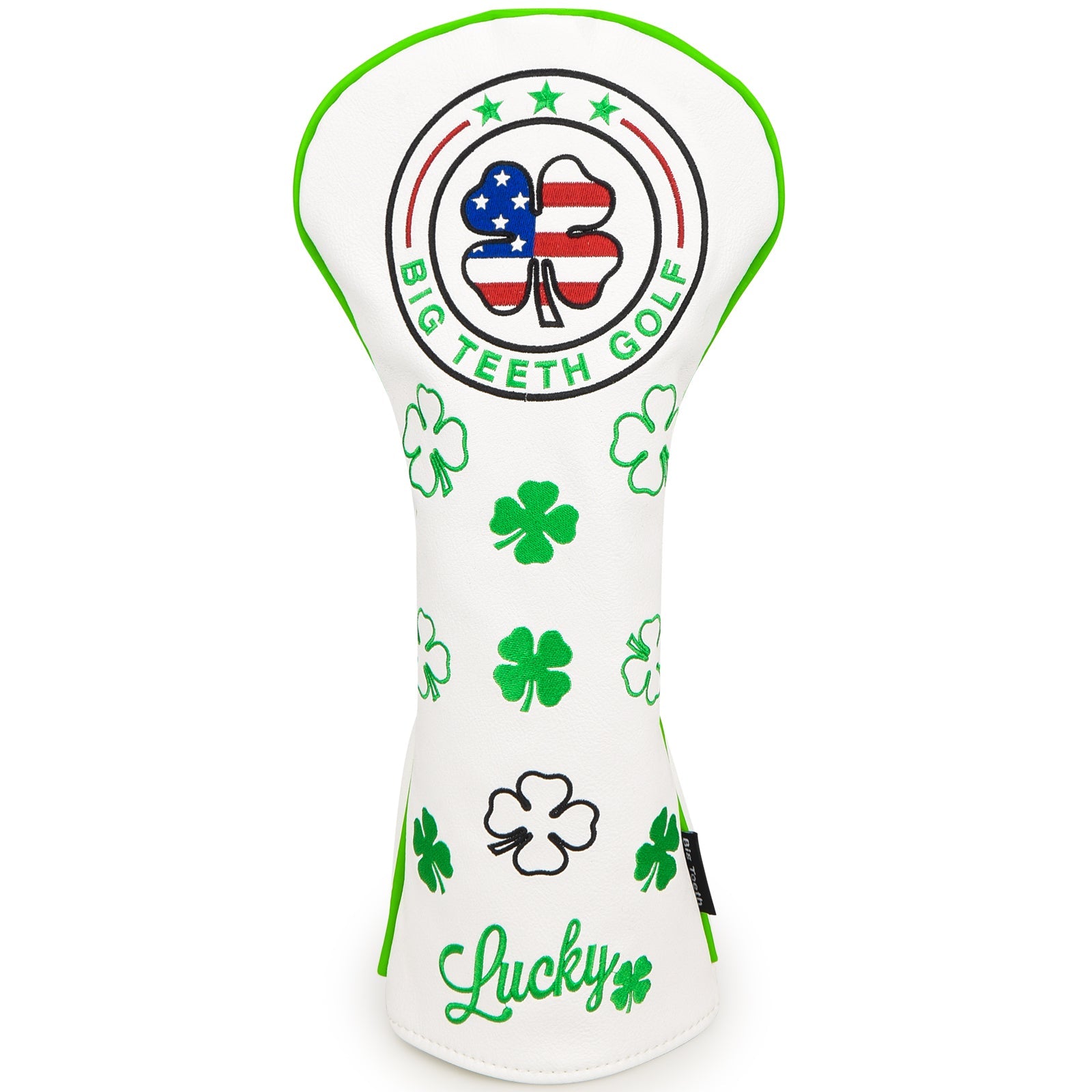 White Leather Four-Leaf Clover Golf Headcover Set