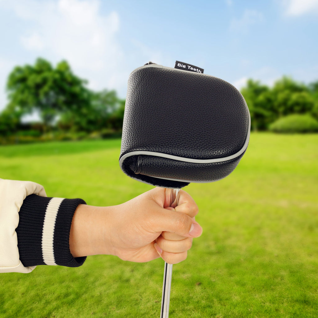 Black Large Litchi Pattern Binaural Ssquare Putter Headcover