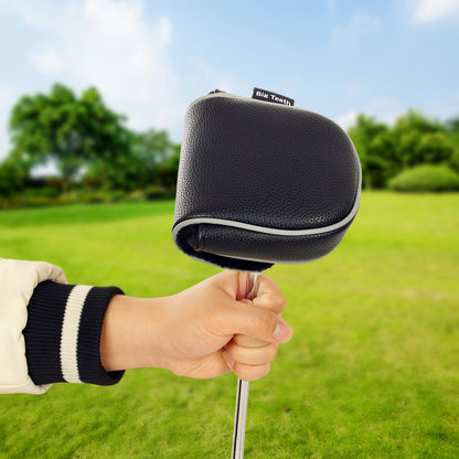 Black Large Litchi Pattern Binaural Ssquare Putter Headcover