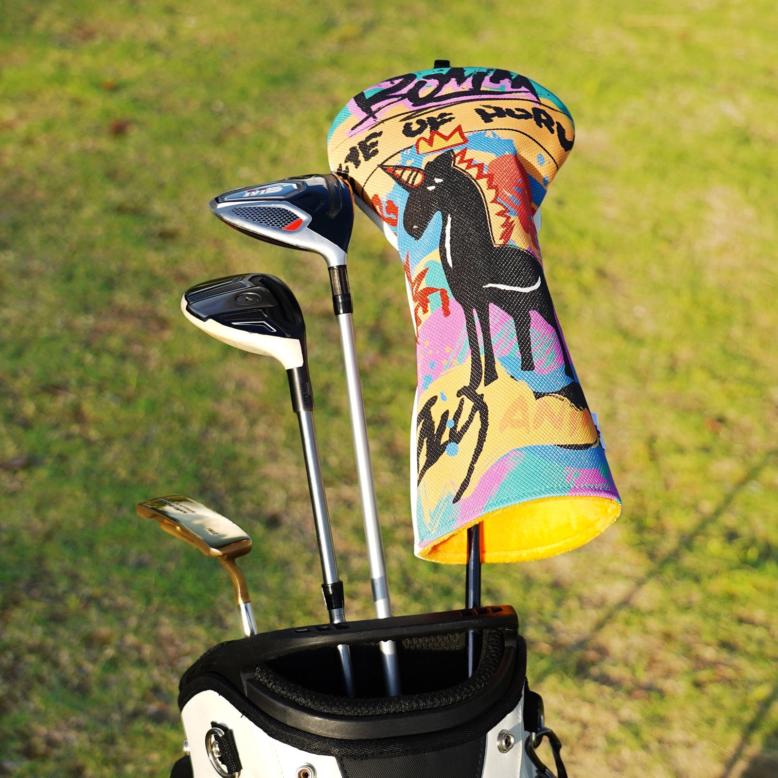 White Graffiti Unicorn Driver Head Cover