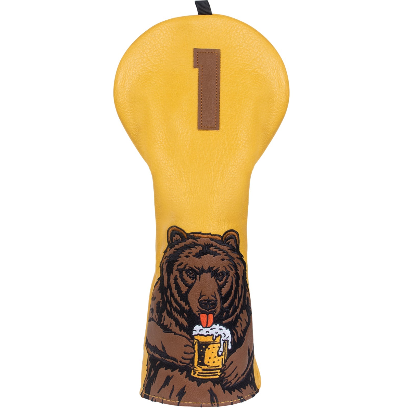 Dark Yellow Brown Bear Golf Headcover Set