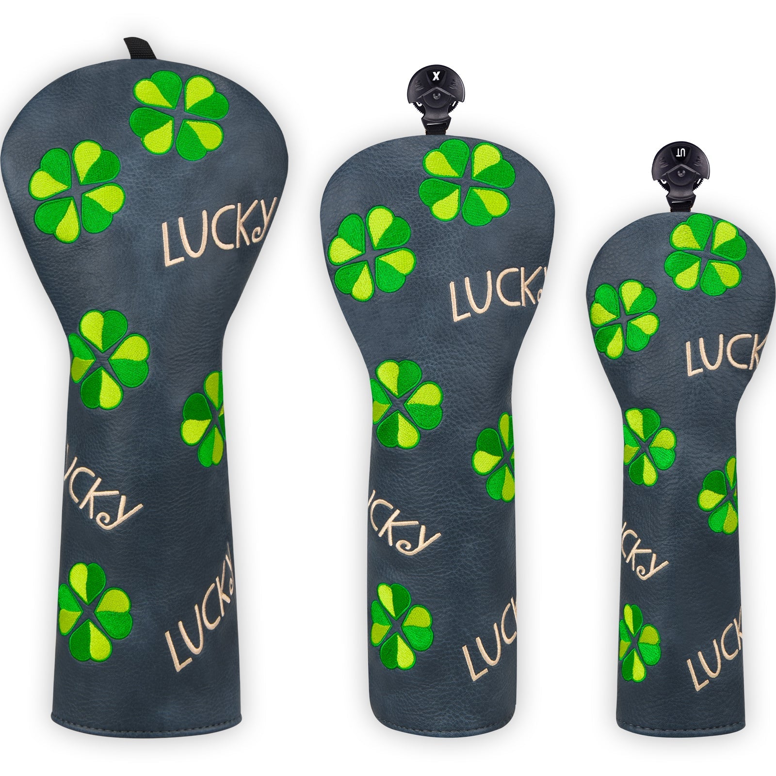 Dark Blue PU lucky Golf Head Cover Set