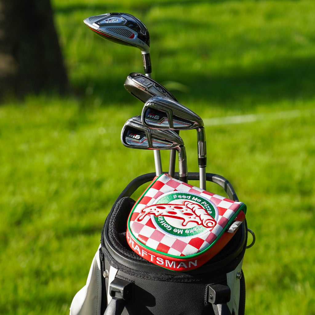 Red and White Plaid Pizza Putter Golf Headcover