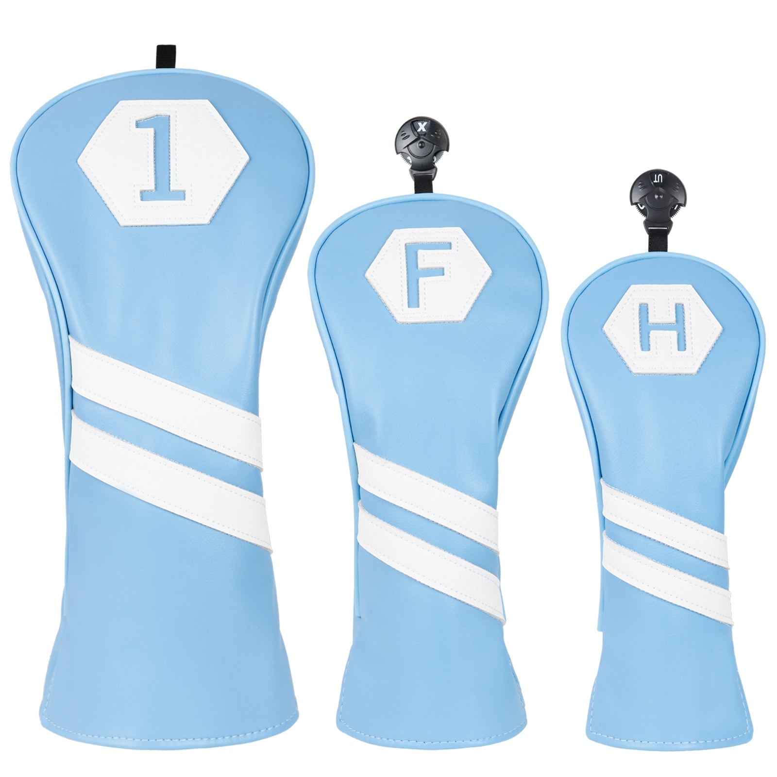 Blue Hexagon Golf Headcover Set