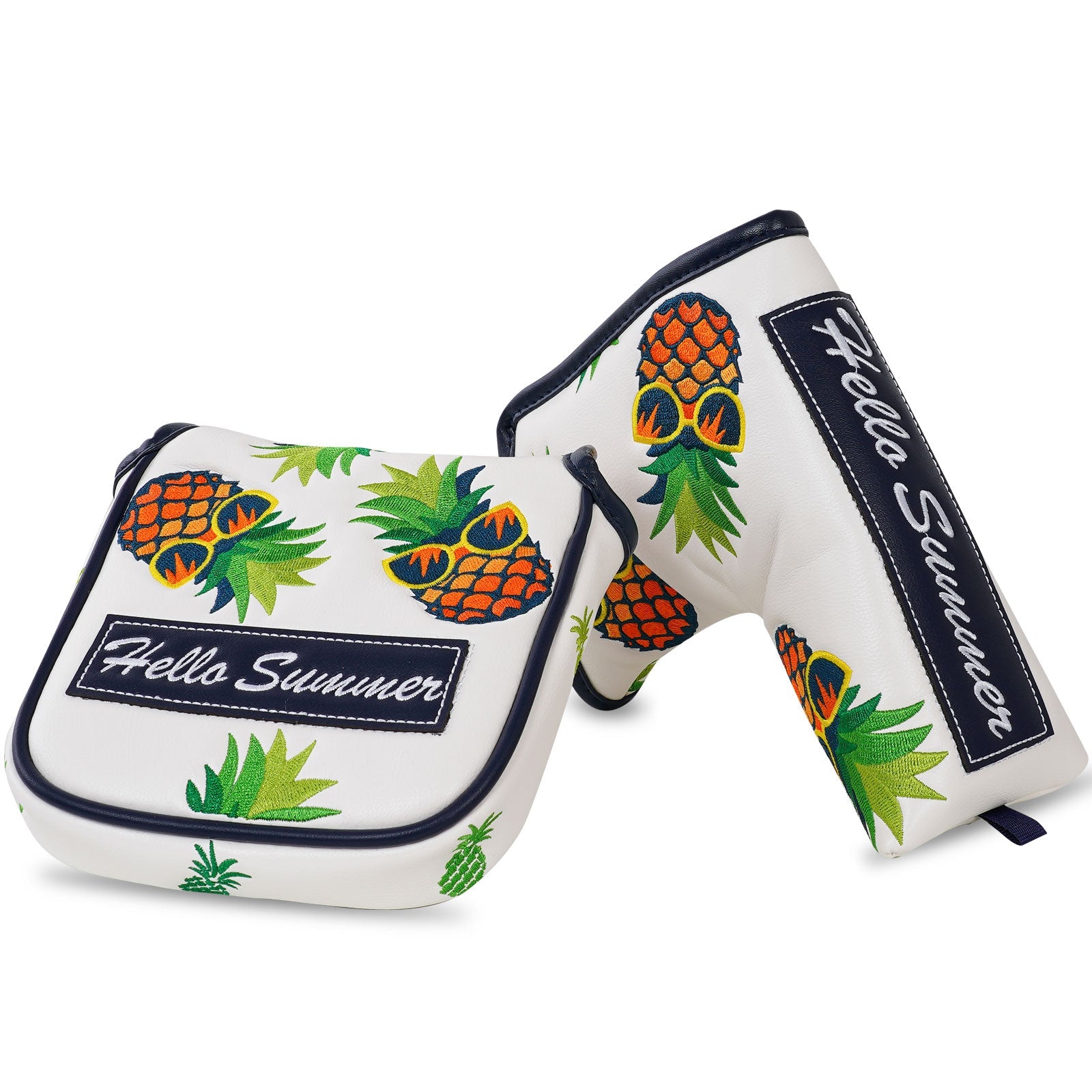 White Eyeglass&Pineapple Square Putter Head Cover