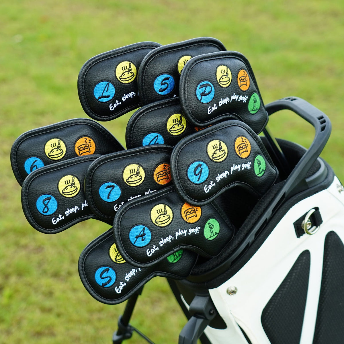 Eat,Shop,Play Golf Iron Cover 10pcs（4-9,P,A,S,L)