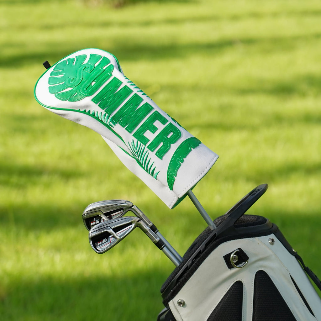 Green Turtle Back Leaf Three-piece Driver Golf Headcover