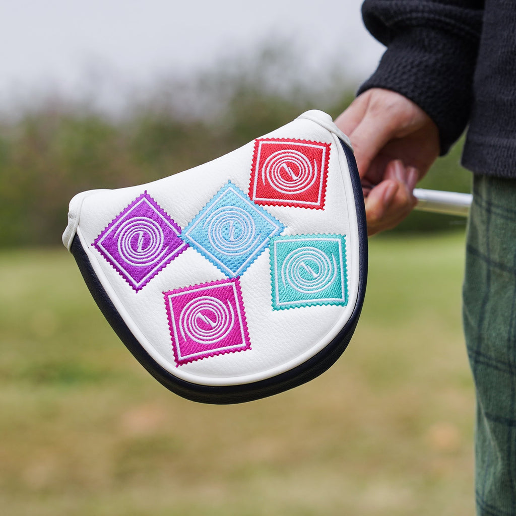 Blue White Cyclone Magnet Mallet Putter Cover