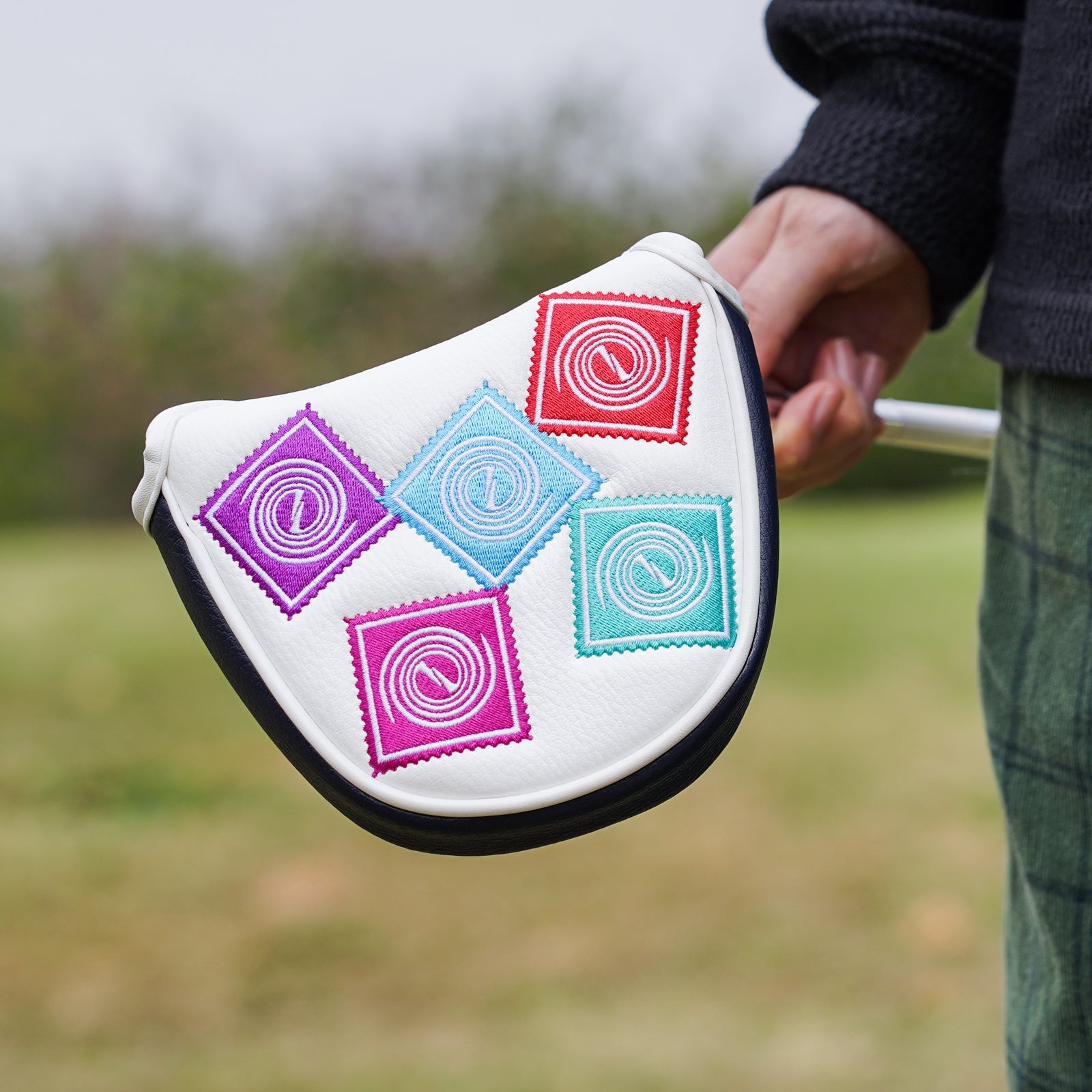 Blue White Cyclone Magnet Mallet Putter Cover