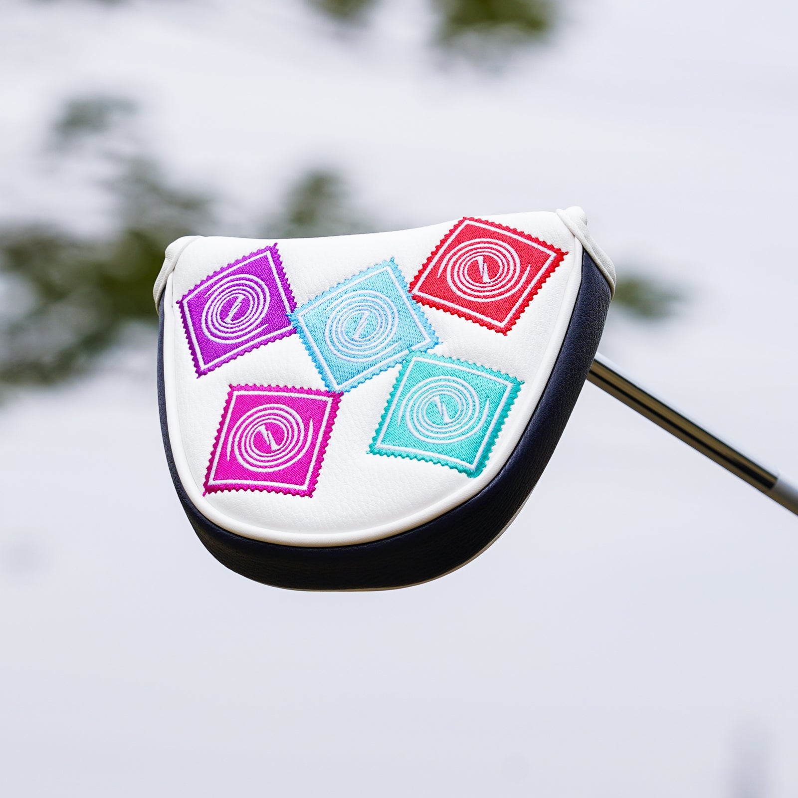 Blue White Cyclone Magnet Mallet Putter Cover