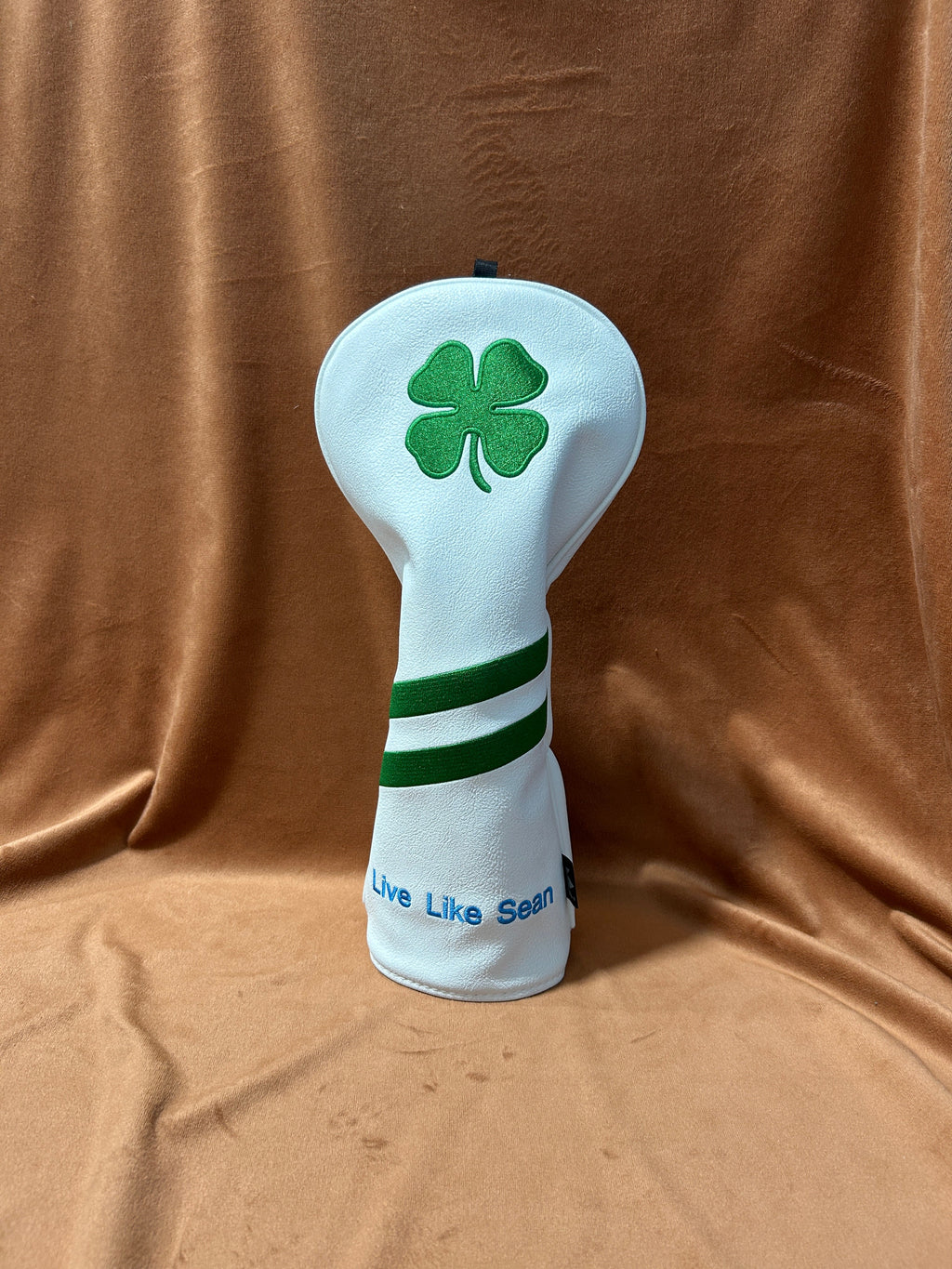 Personalized Green Lucky Clover Wood Head Covers With Name