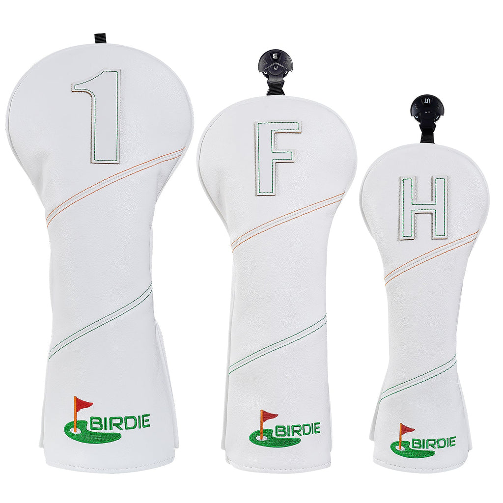 Birdie White Golf Head Cover Set