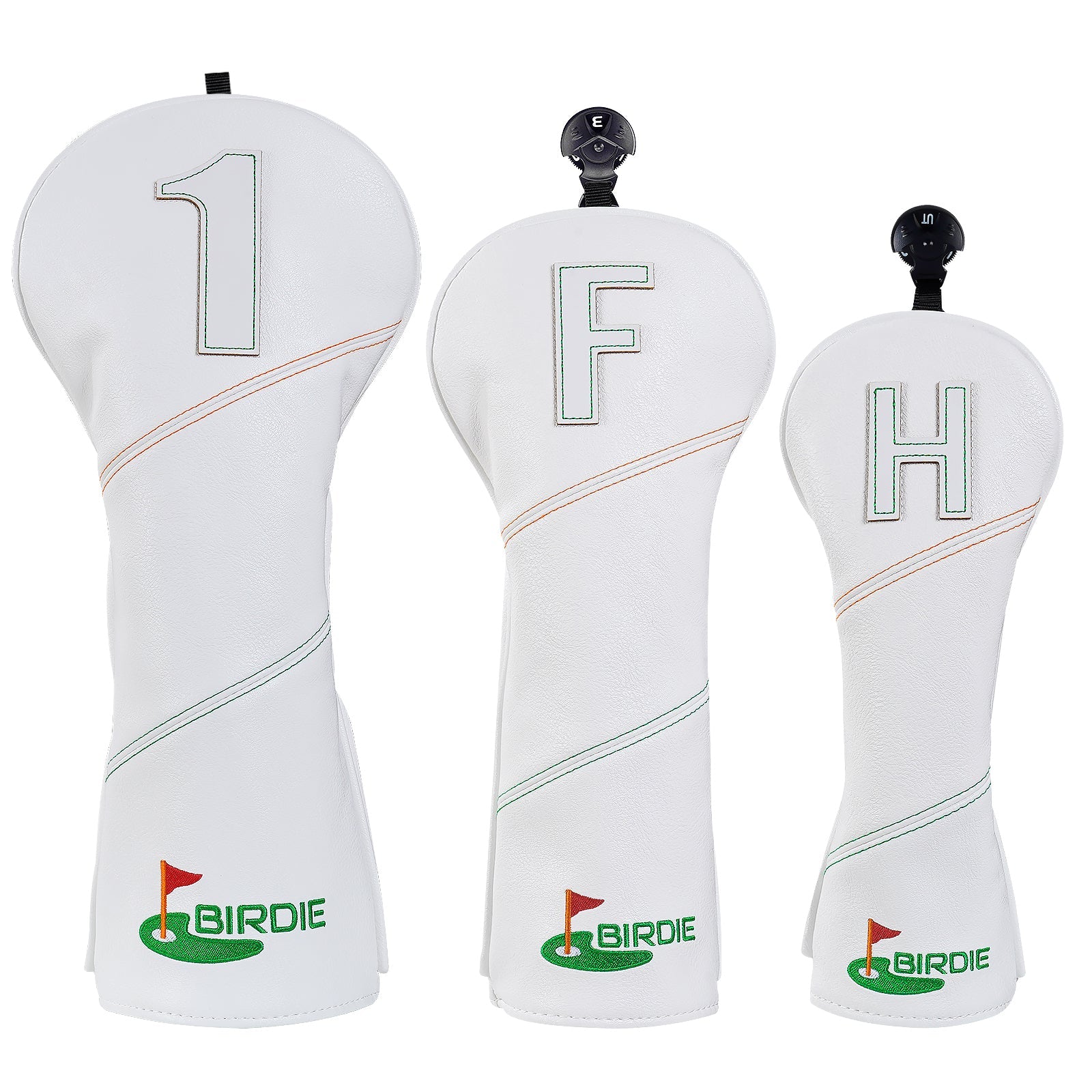 Birdie White Golf Head Cover Set