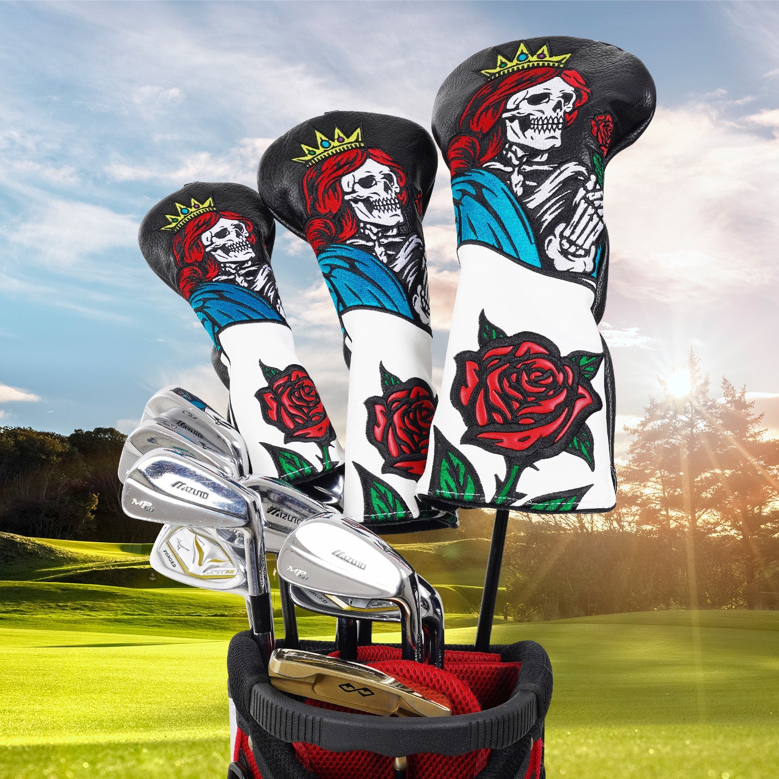 Rose Skull Driver Head Cover