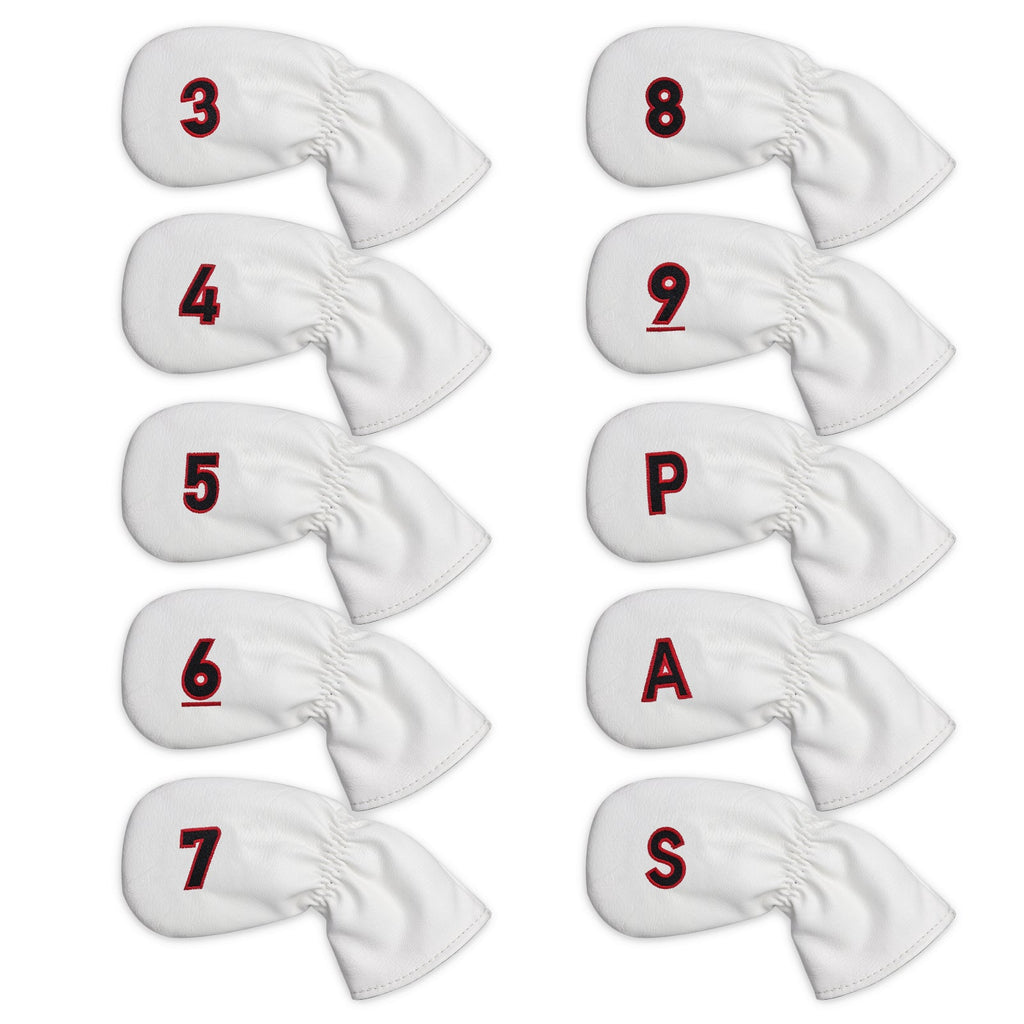 White Embroidery Numbers Iron Headcover set 10Pcs