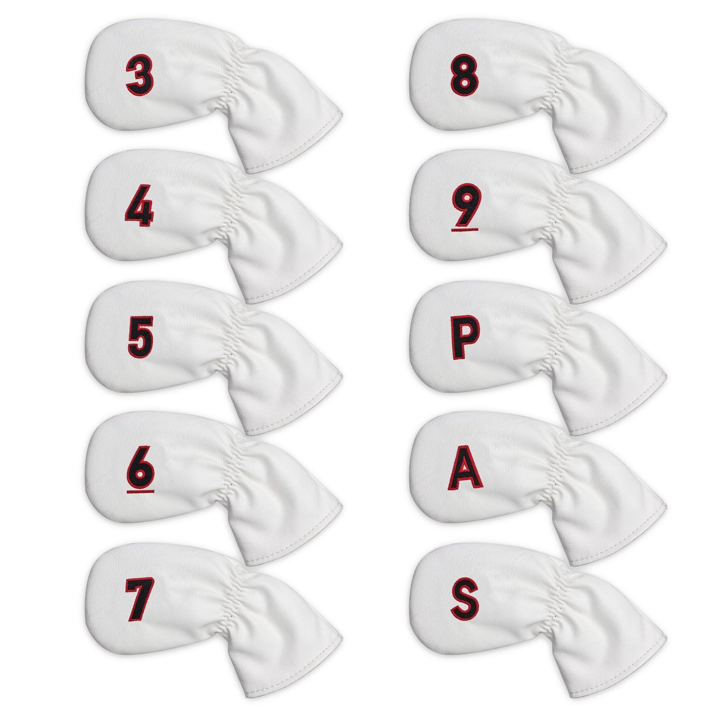 White Embroidery Numbers Iron Headcover set 10Pcs
