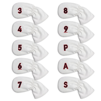 White Embroidery Numbers Iron Headcover set 10Pcs