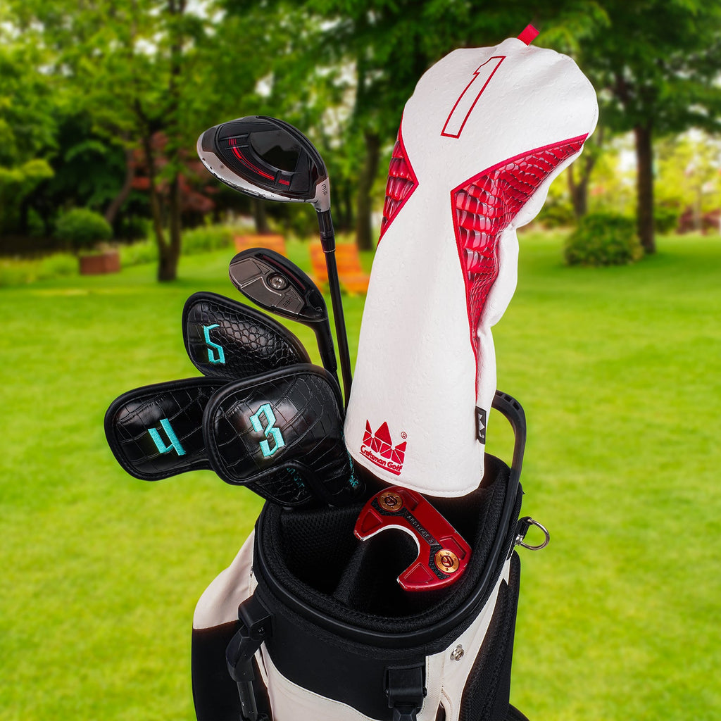 Ostrich Bottom Crocodile  Pattern Patch Driver Golf Headcover