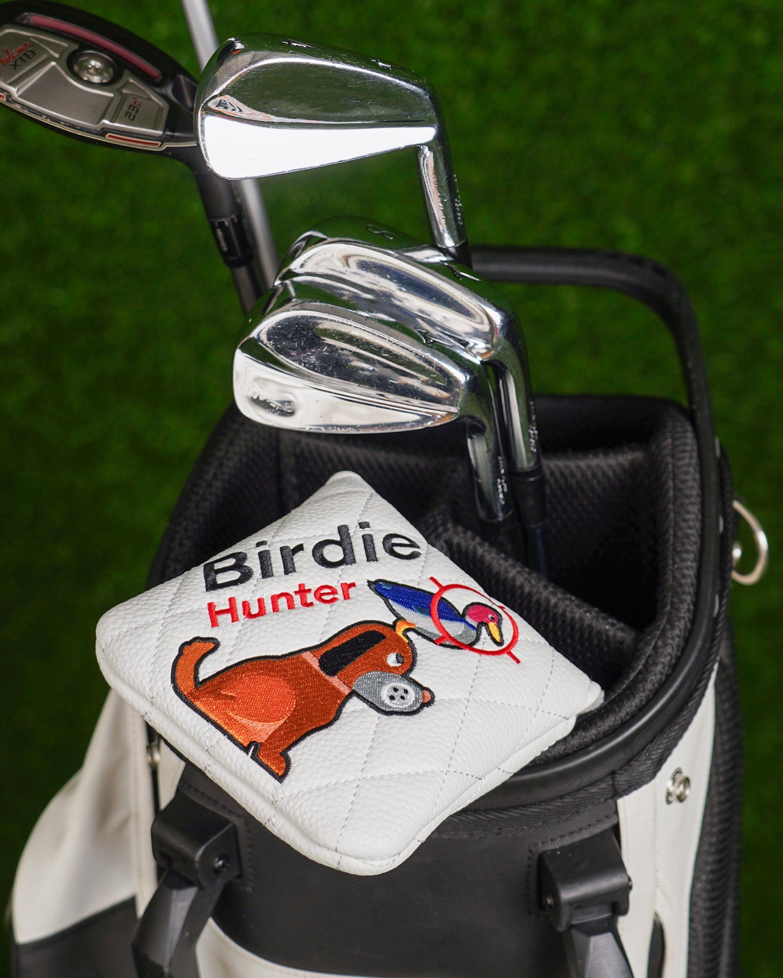 White Birdie Hunter Square Putter Covers