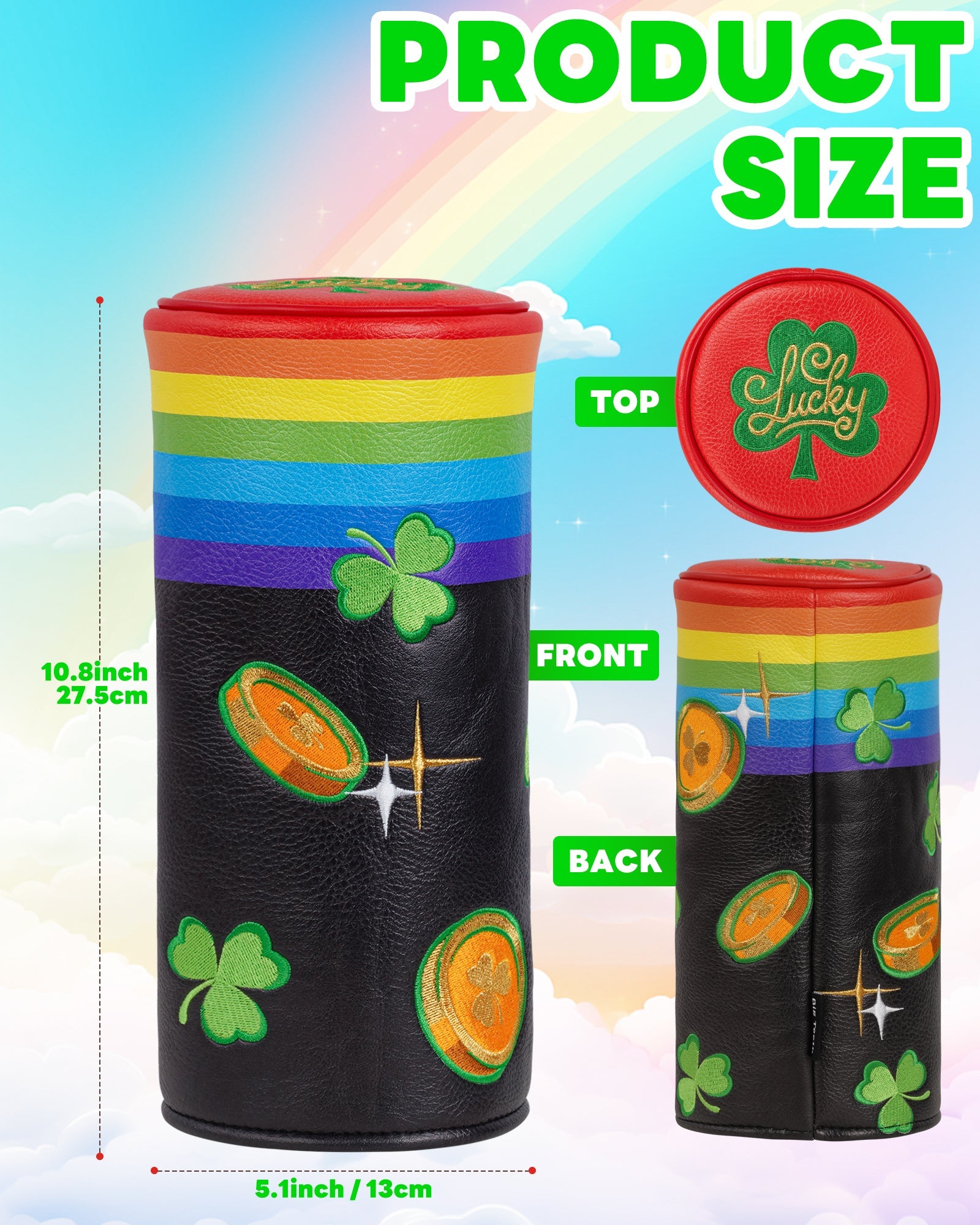 Treasure at the end of the Rainbow Barrel Golf Headcover