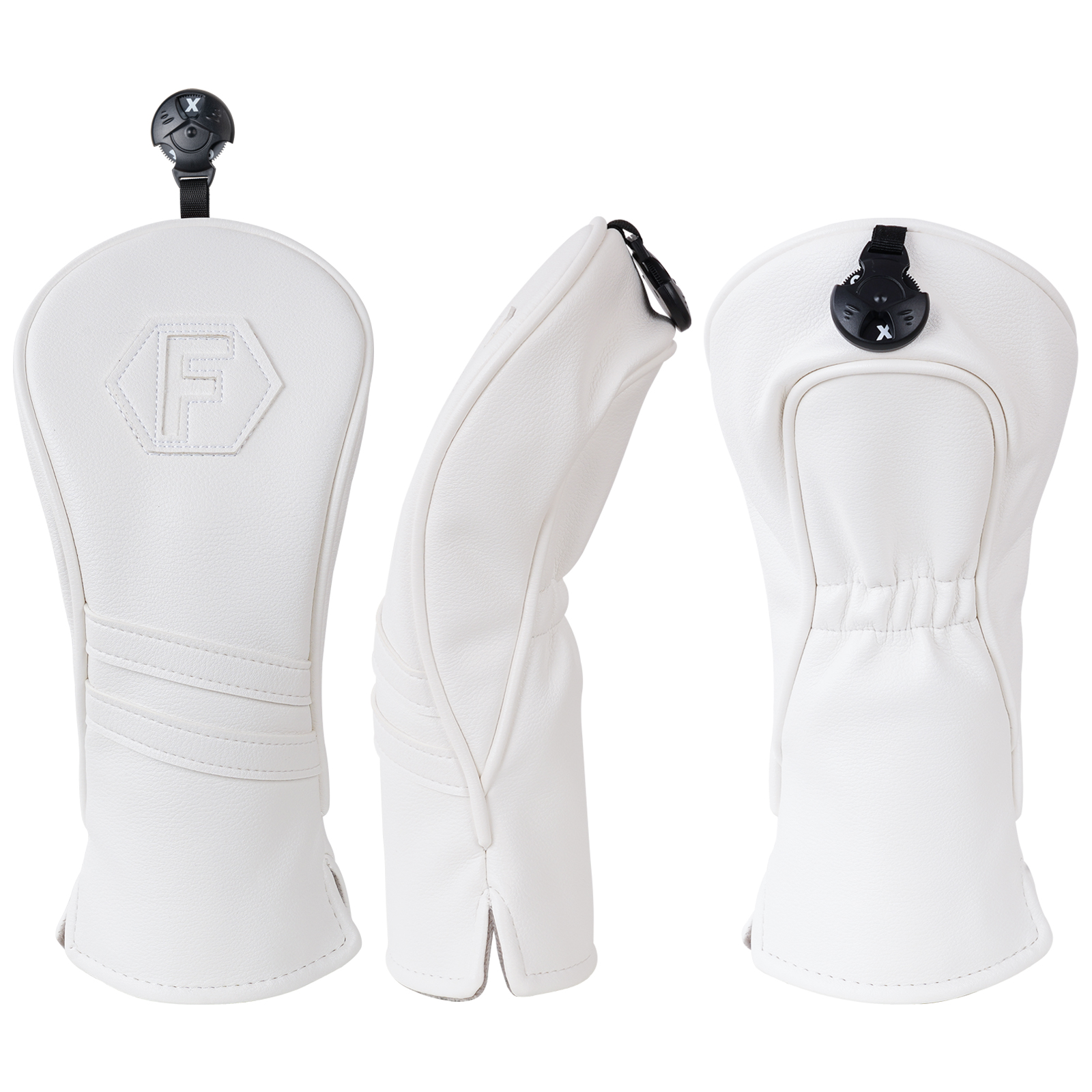 Plain White Driver Head Cover Set
