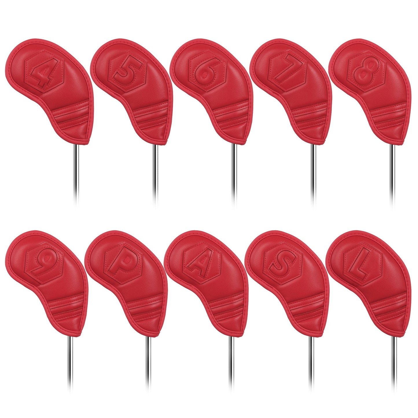 Blue Red Hexagon Iron Cover 10pcs（4-9，P,A,S,L）