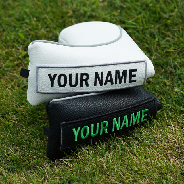 White Large Litchi Pattern Blade Putter Golf Headcover