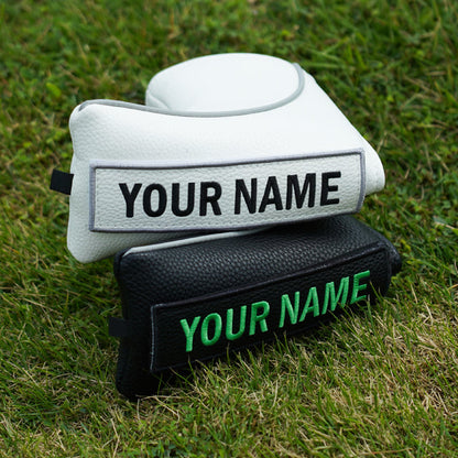 White Large Litchi Pattern Blade Putter Golf Headcover