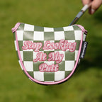 Green Pink Check Golf Headcover Set