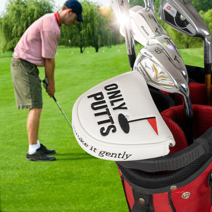 White Flag Only Putts Square Putter Head Cover Headcover
