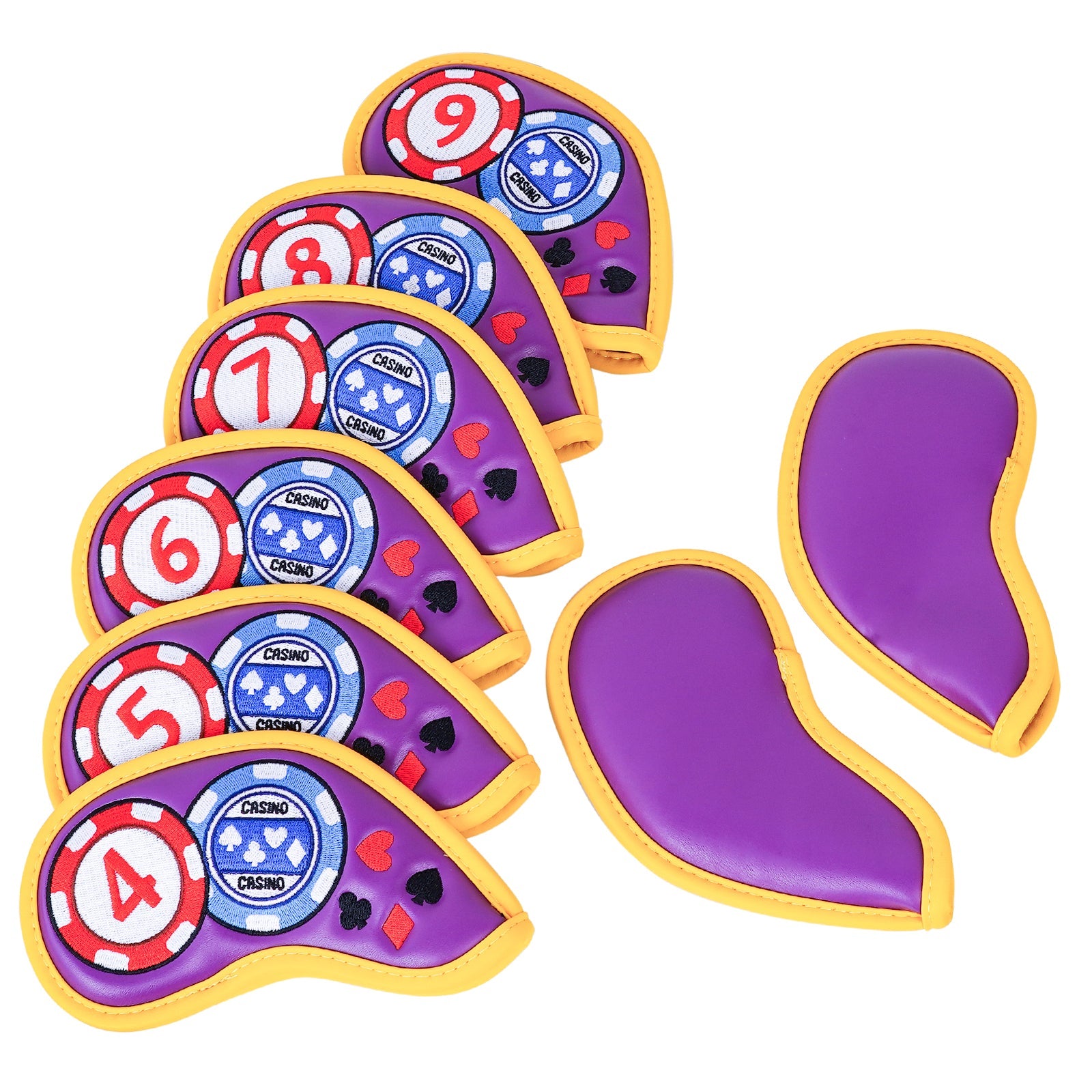 Purple Poker Chips Iron Cover 8PCS(4-9,P,A)